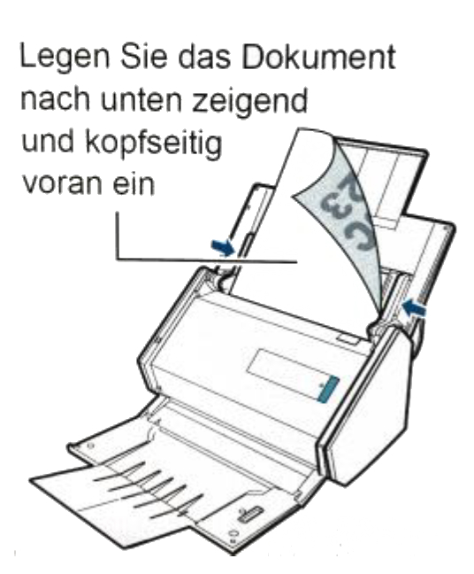 So legen Sie das Papier richtig in den Scanner ein