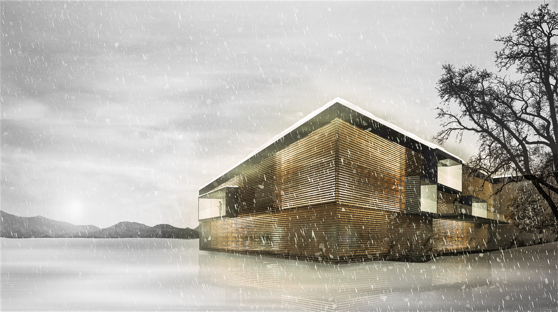 Aussenrendering Floating Mountain - Winter (Abb.: Andreas Mack)