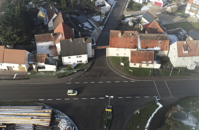 Luftbildaufnahme aus der Drohnenbefliegung des Planungsgebiets