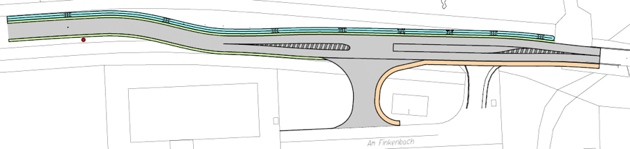 Variante Verlegung der Einmündung in das Gewerbegebiet