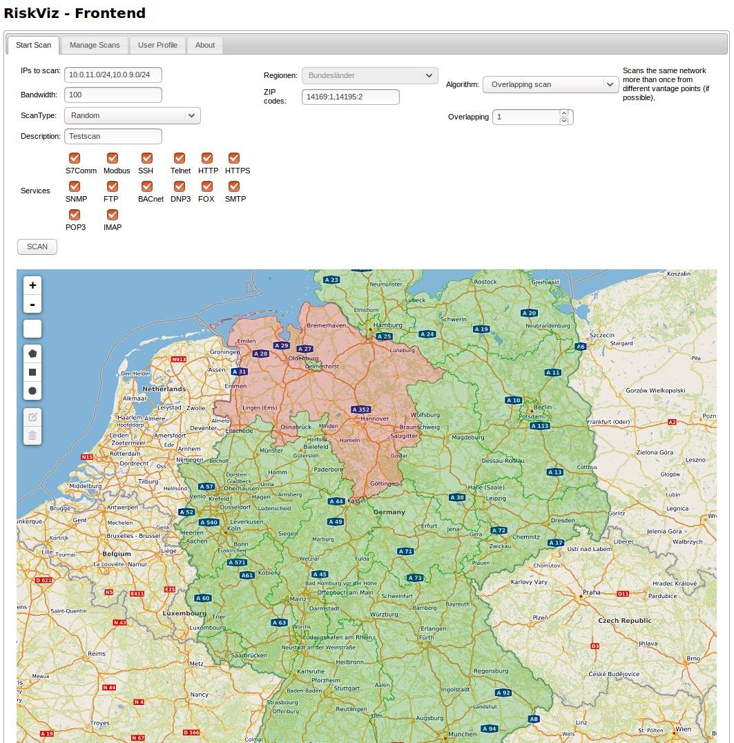 Frontend des externen RiskViz Scanners