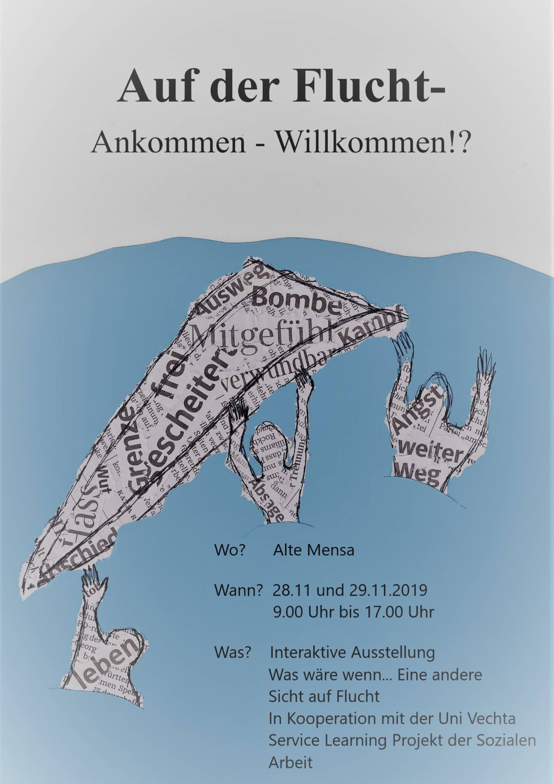 Auf der Flucht: Plakat zur Ausstellung.