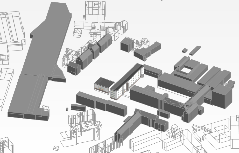 Hochschul-Campus Verknüpfung GIS-Daten und BIM-Modell