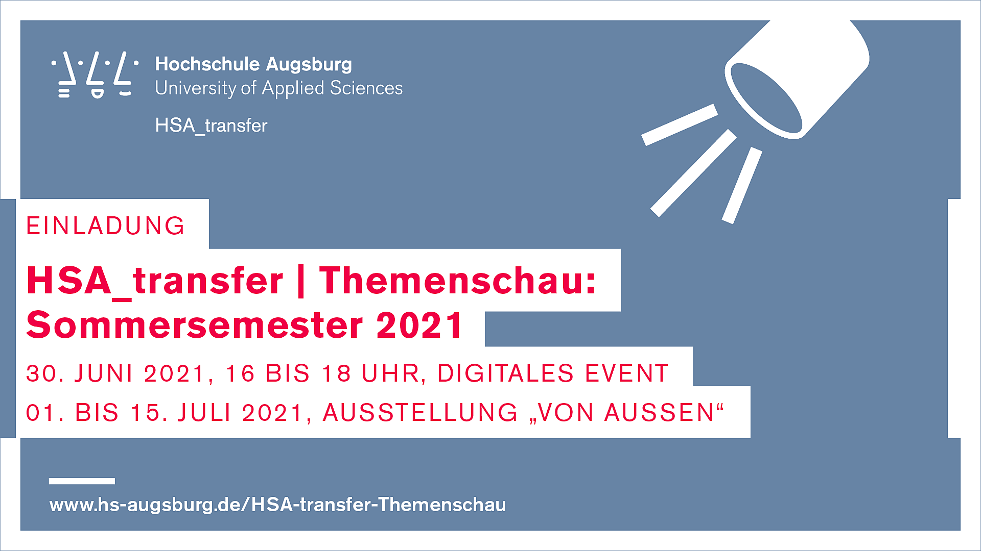 Signet: HSA_transfer | Themenschau SoSe 21 - Einladung