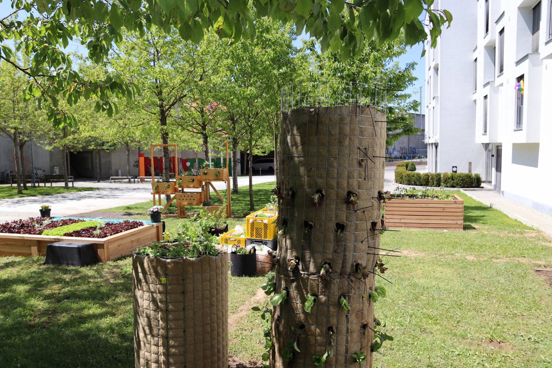 Aufbauarbeiten Urban Gardening