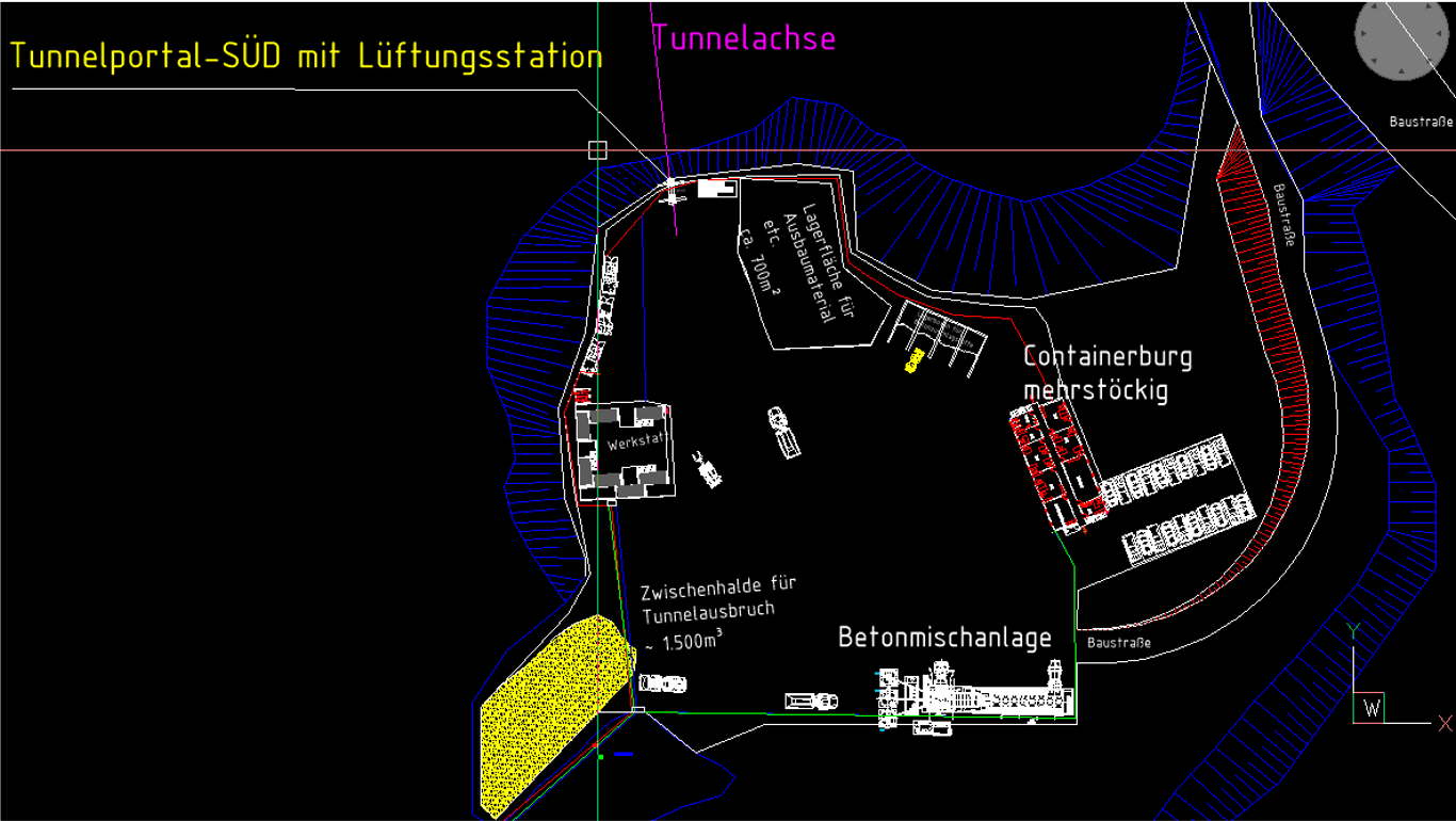 Plan einer Baustelleneinrichtungsfläche