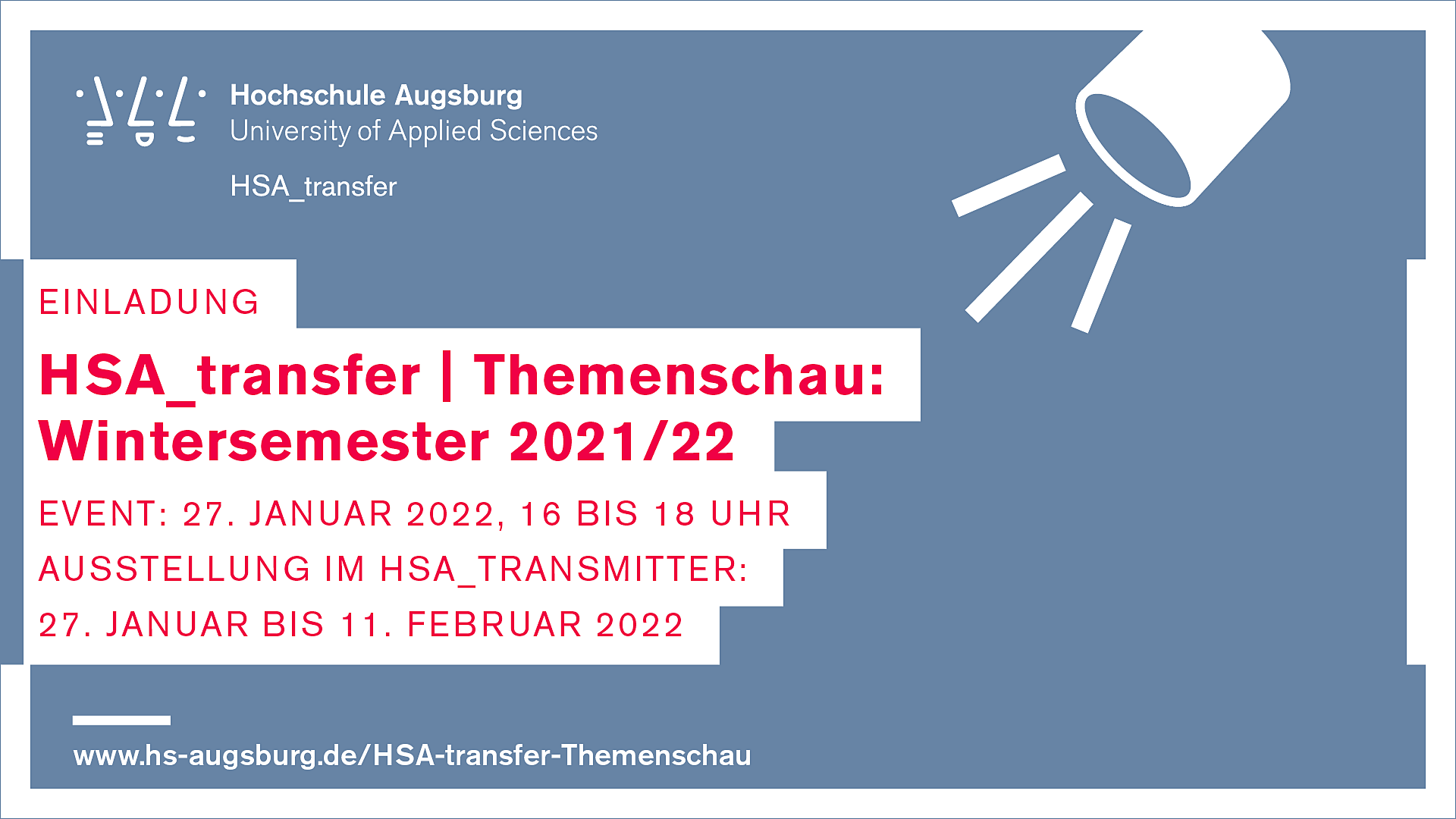 Signet: HSA_transfer | Themenschau WS 21/22 - Einladung