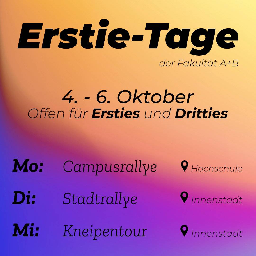 Flyer Erstie-Tage