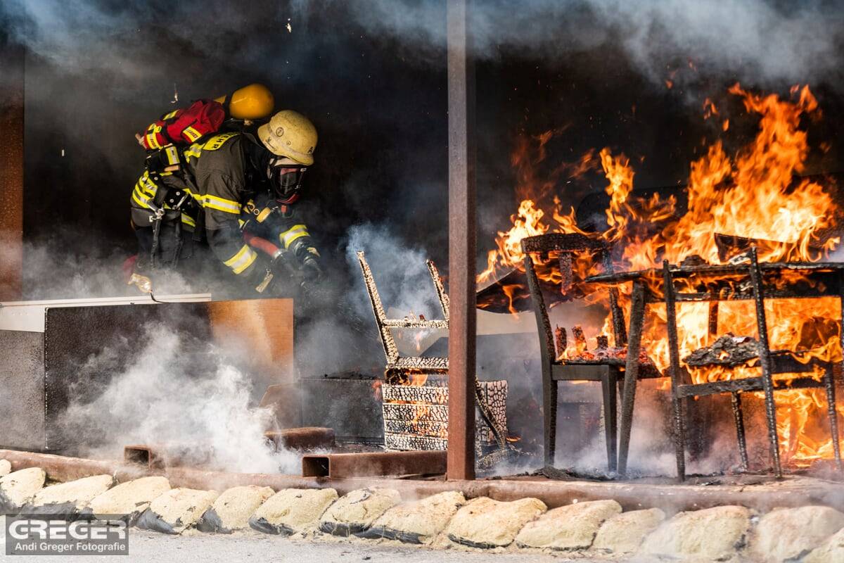 Felix Kluger bei einer Feuerwehrübung 