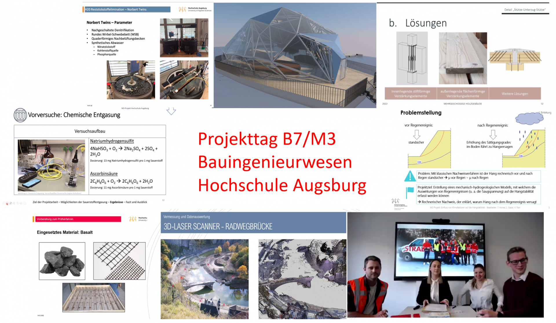 Collage aus Screenshots der Projektttagspräsentationen