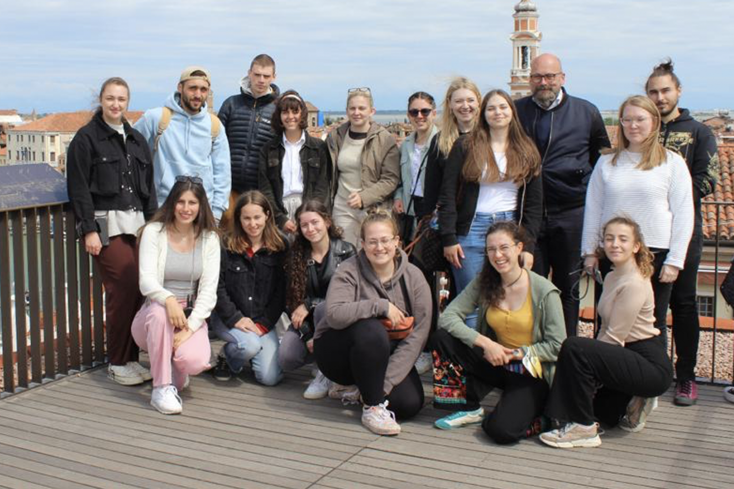 E2D Studierende mit dem Lehrbeauftragten Oliver Heiss in Venedig (Foto: Christina Müller)