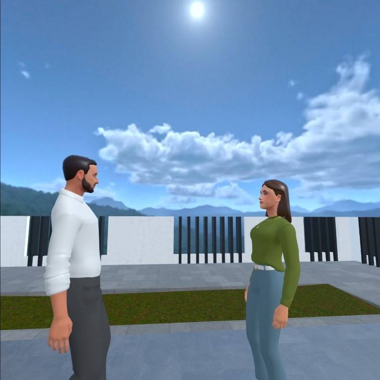 Virtual Reality: Illustration: Ein Mann und eine Frau