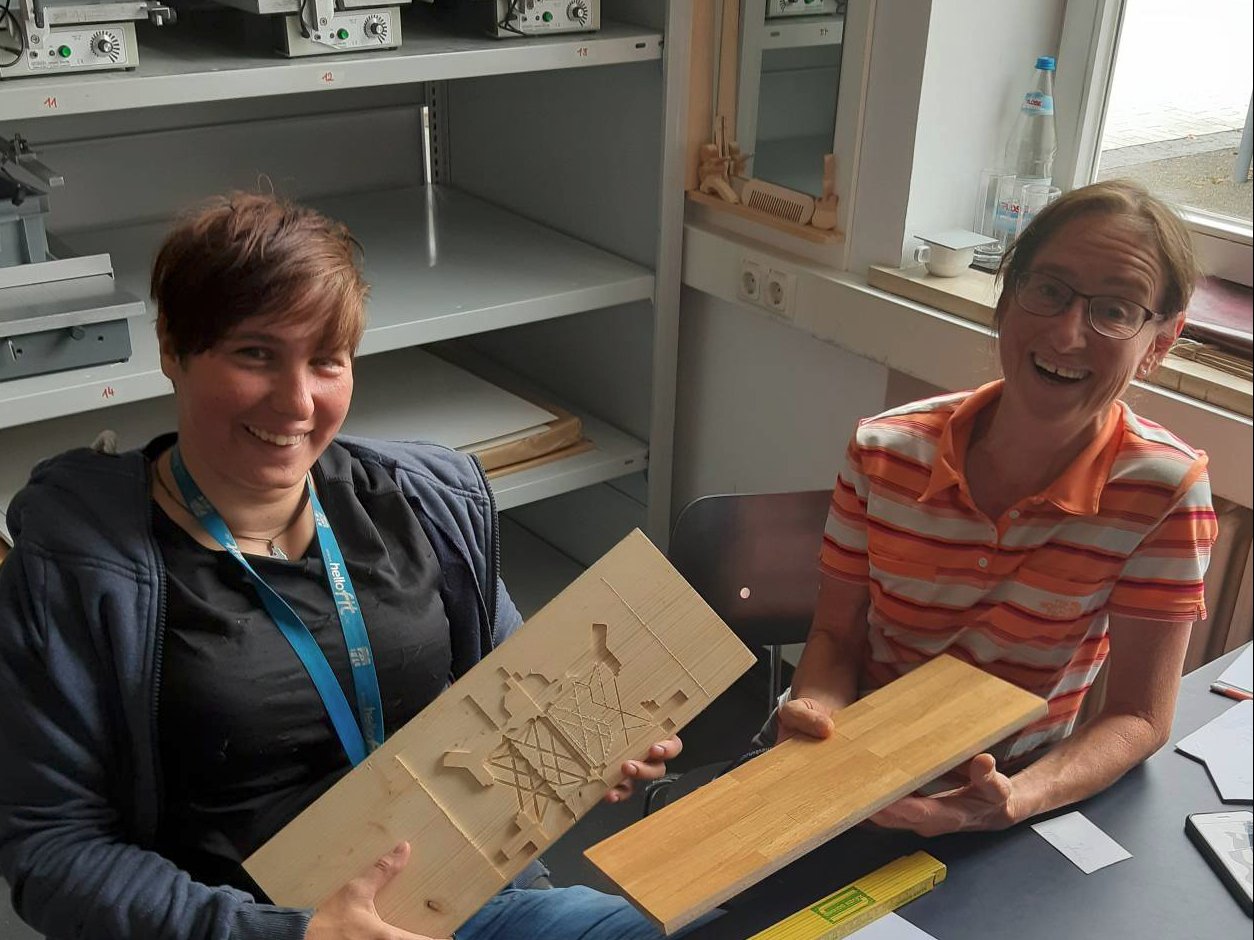 Die freundliche Unterstützung aus der Hochschule: Margit Burggraf und Christine Schmid