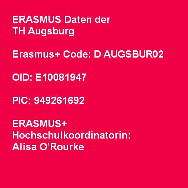 ERASMUS Daten der TH Augsburg