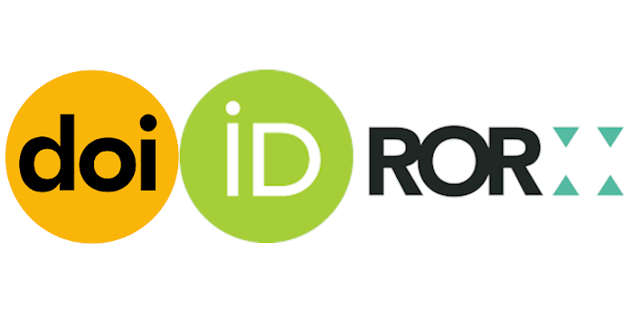 Logos von DOI, ORCID und ROR