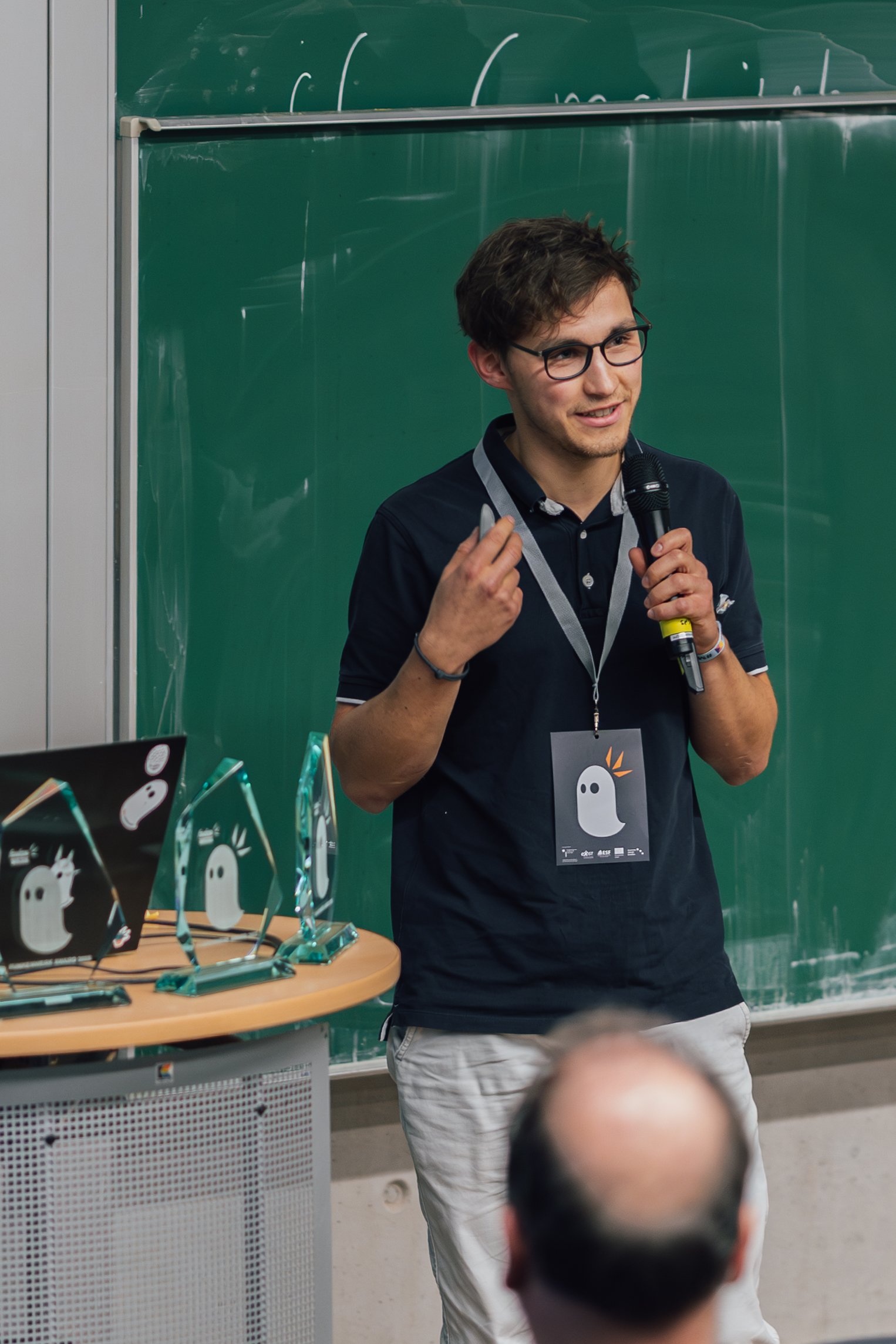 Marius Greubel beim Pitch von "gutfeel"