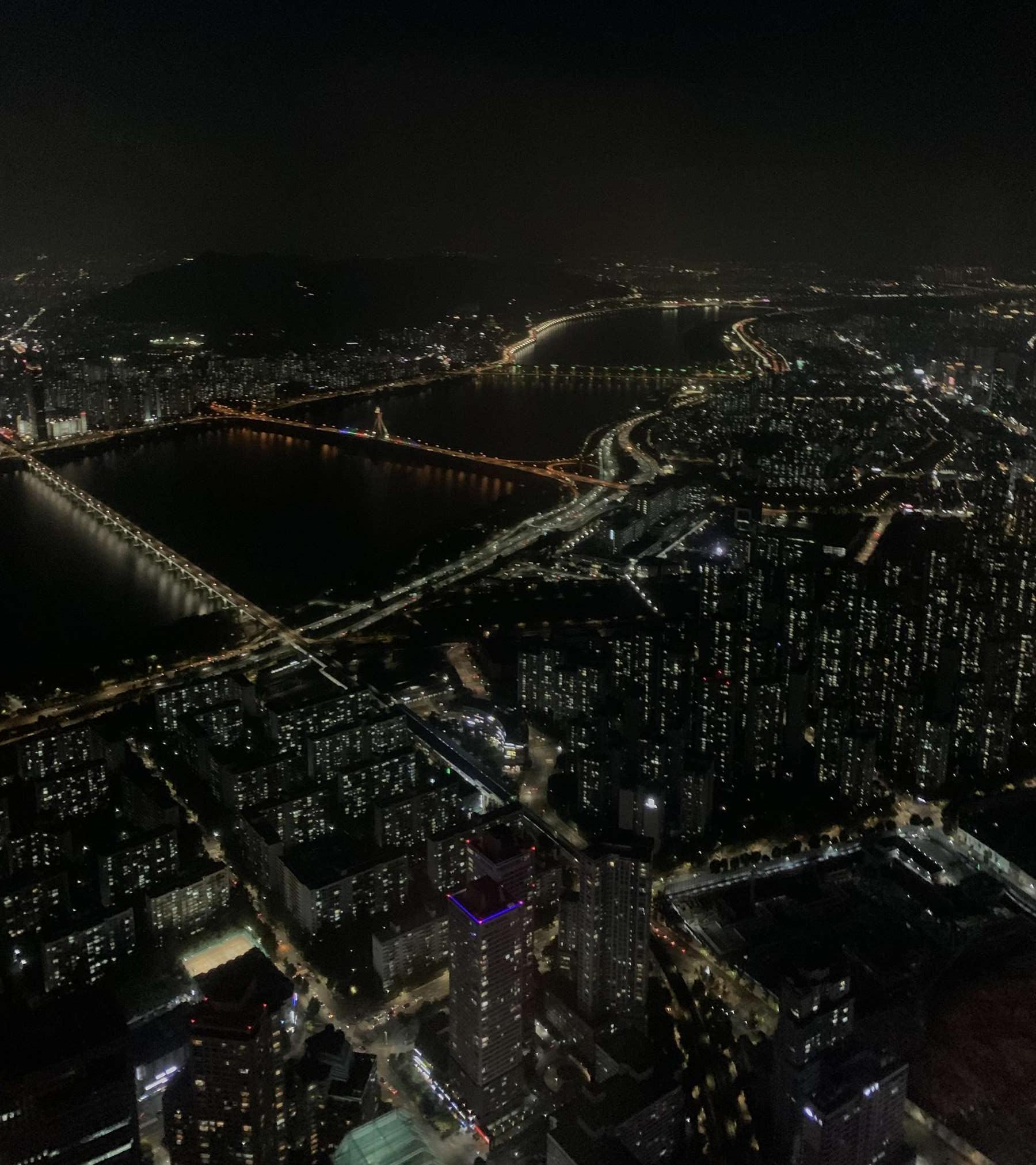 Aussicht vom Lotte Tower bei Nacht