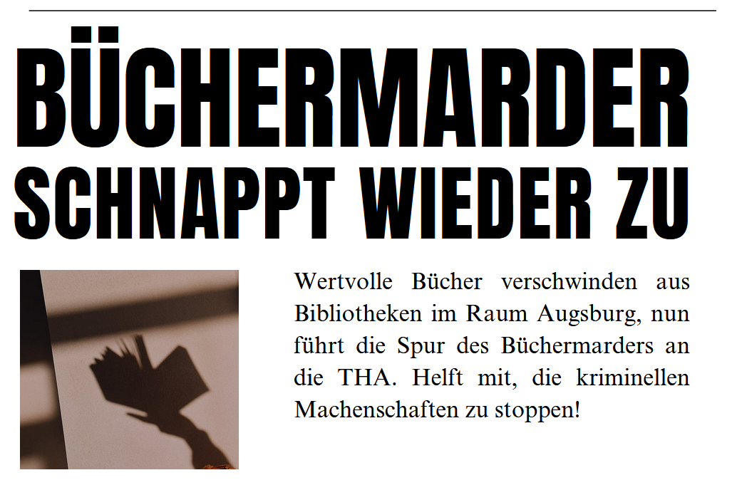 Zeitungsmeldung: Büchermarder