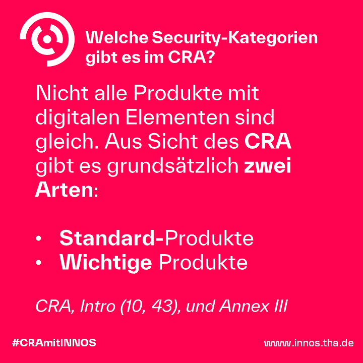 Sicherheitskategorien Produkte mit digitalen Elementen im CRA. Sicherheitskategorien Produkte mit digitalen Elementen im CRA.