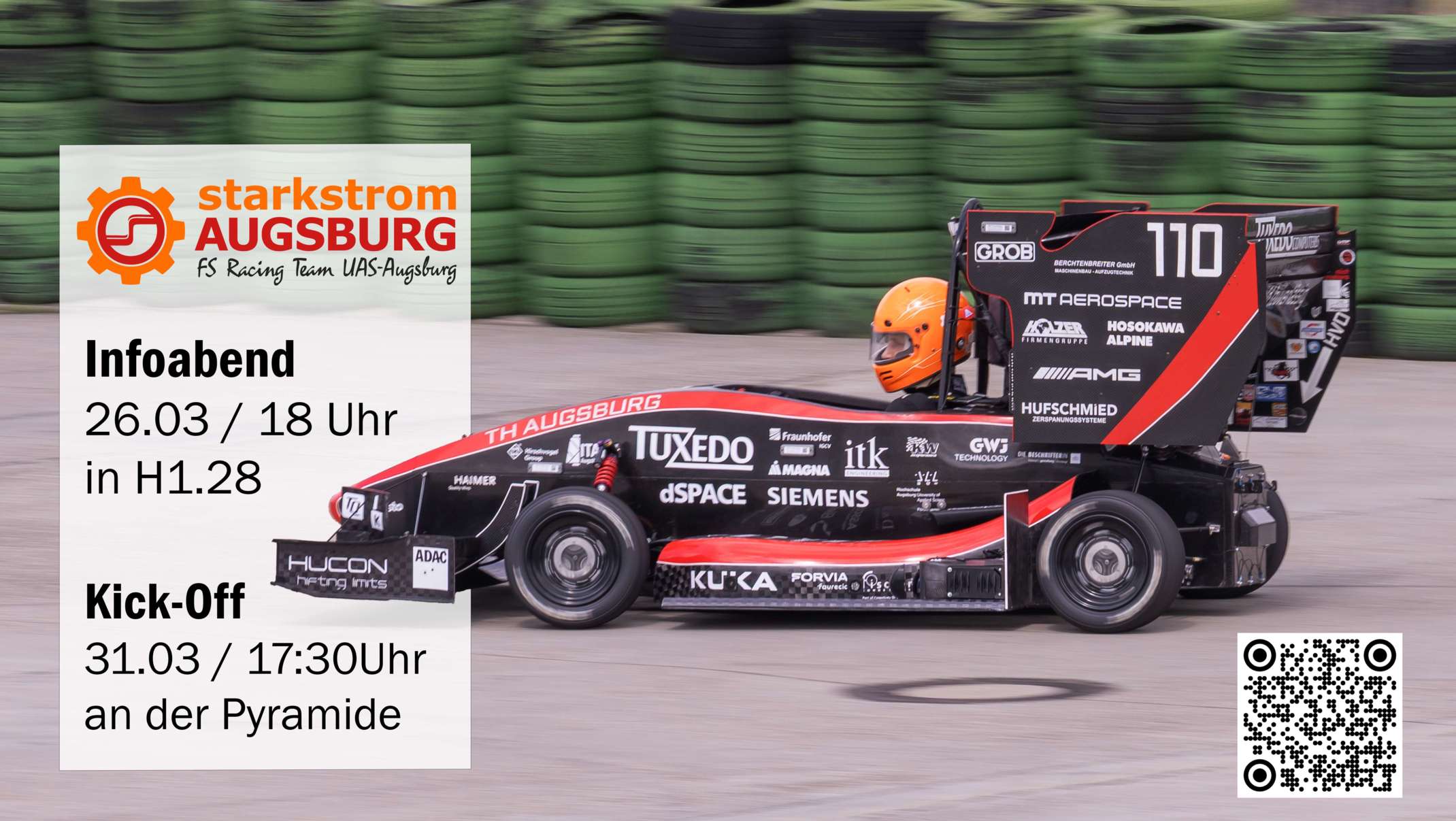 Infoabende. Foto vom Rennwagen.