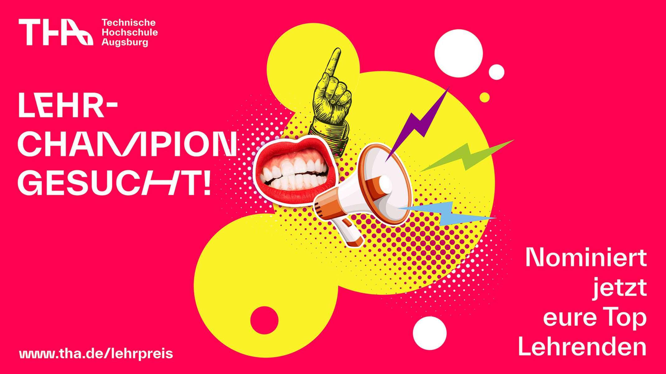 Megaphon und Mund. Keyvisual Lehrpreis Megaphon und Mund. Keyvisual Lehrpreis