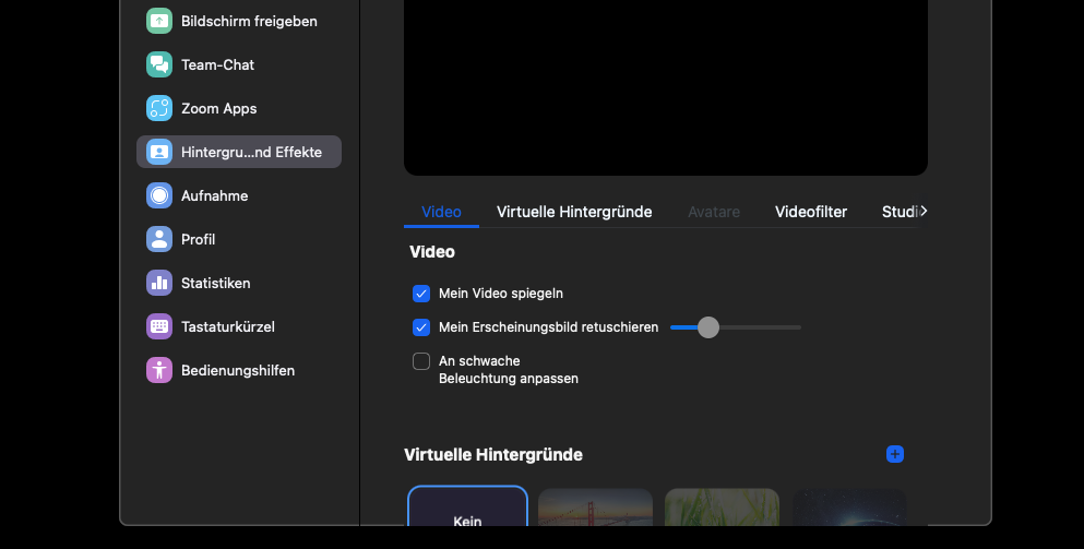 Kamera Einstellungen