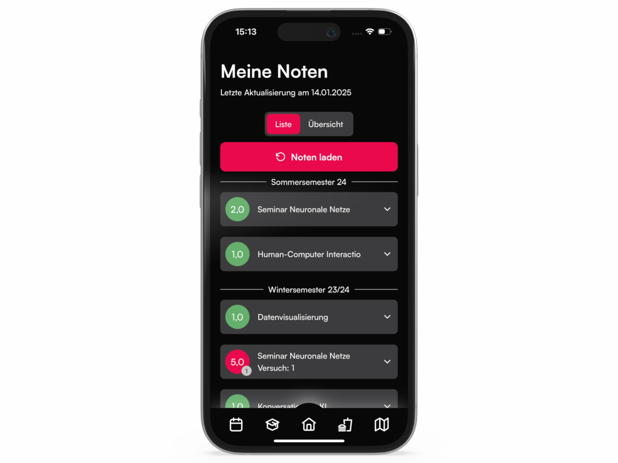 MockUp Notenübersicht