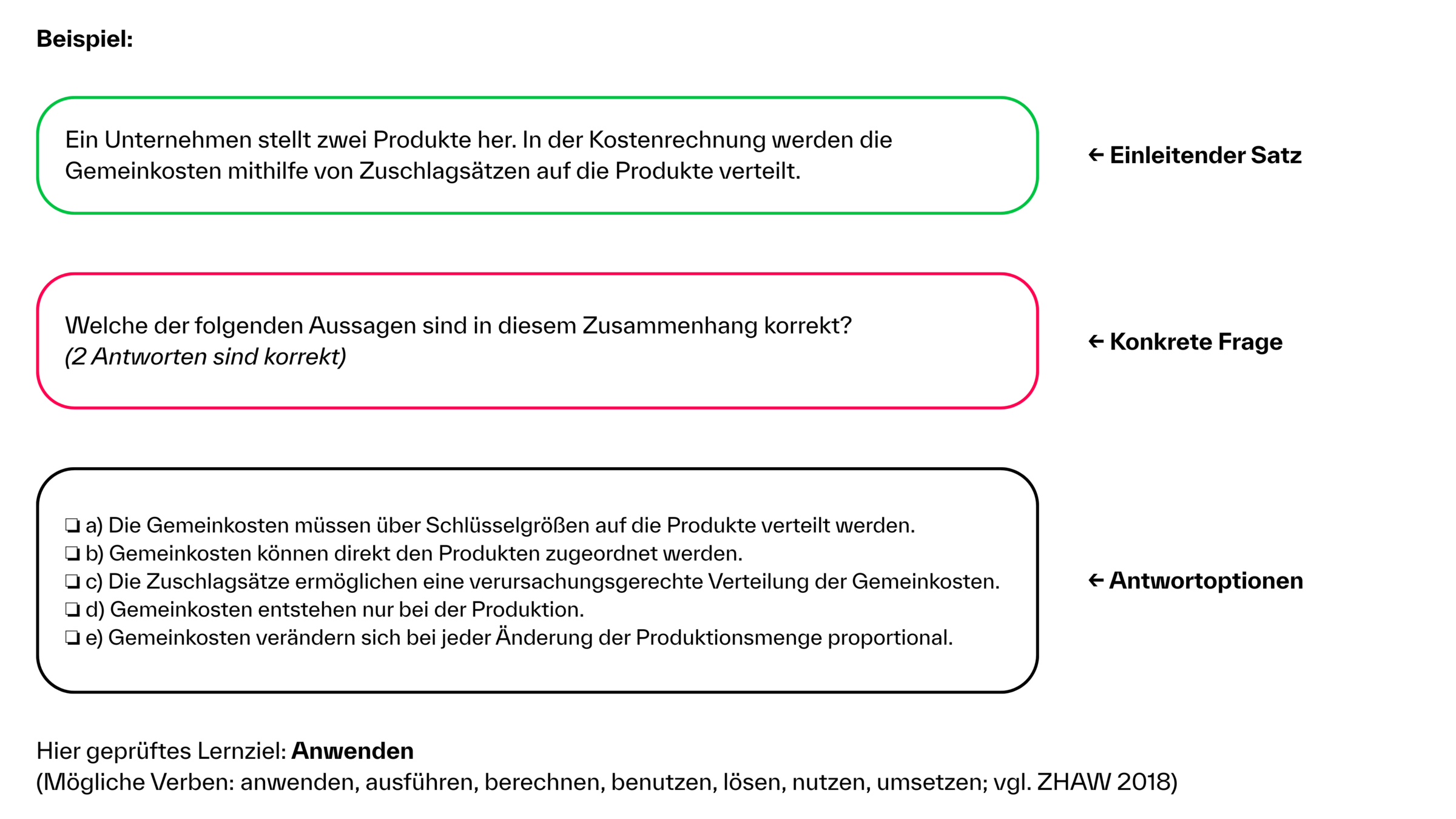 Beispiel: Positive Mehrfachauswahl