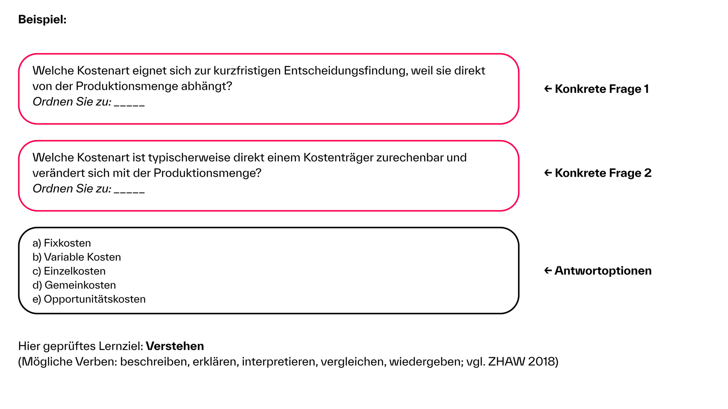 Beispiel: Zuordnungsaufgabe