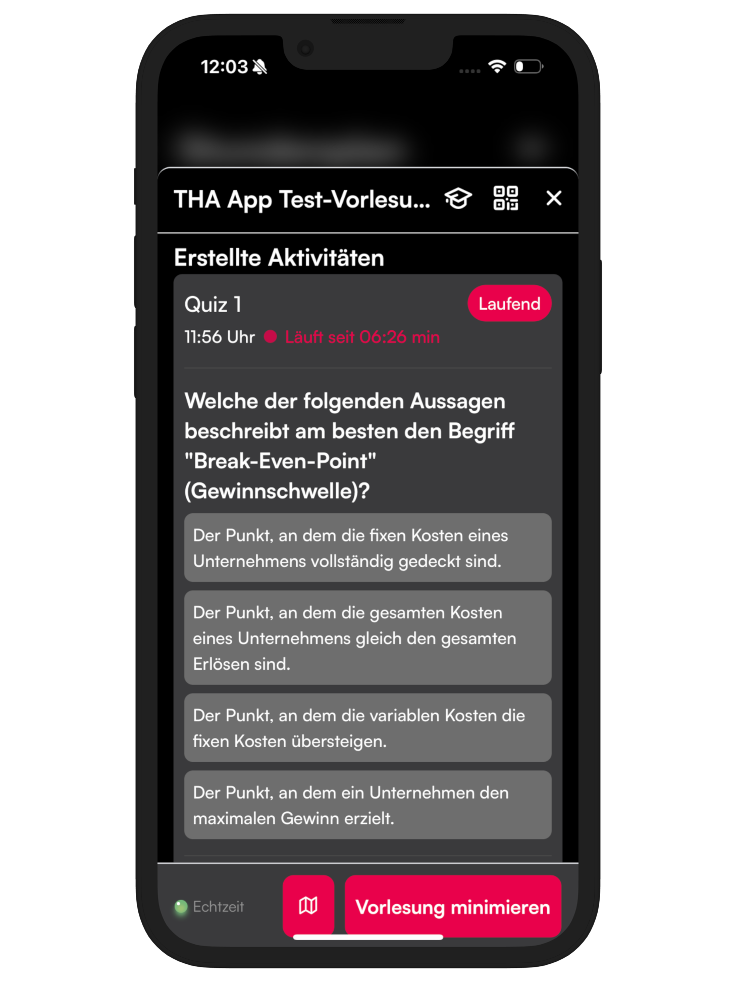 Screenshot eines Quiz Screenshot eines Quiz