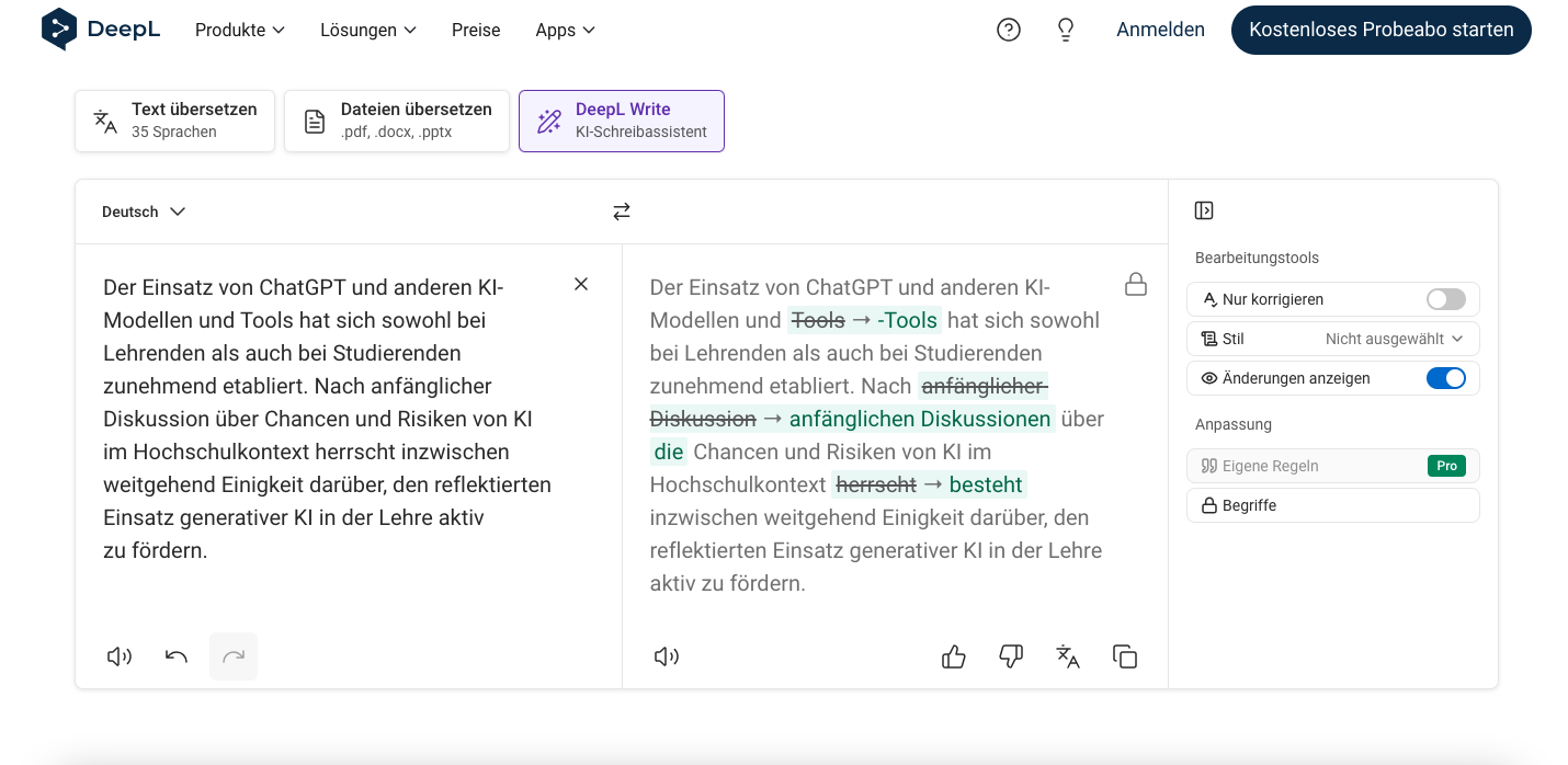 Deepl Write Beispiel Deepl Write Beispiel