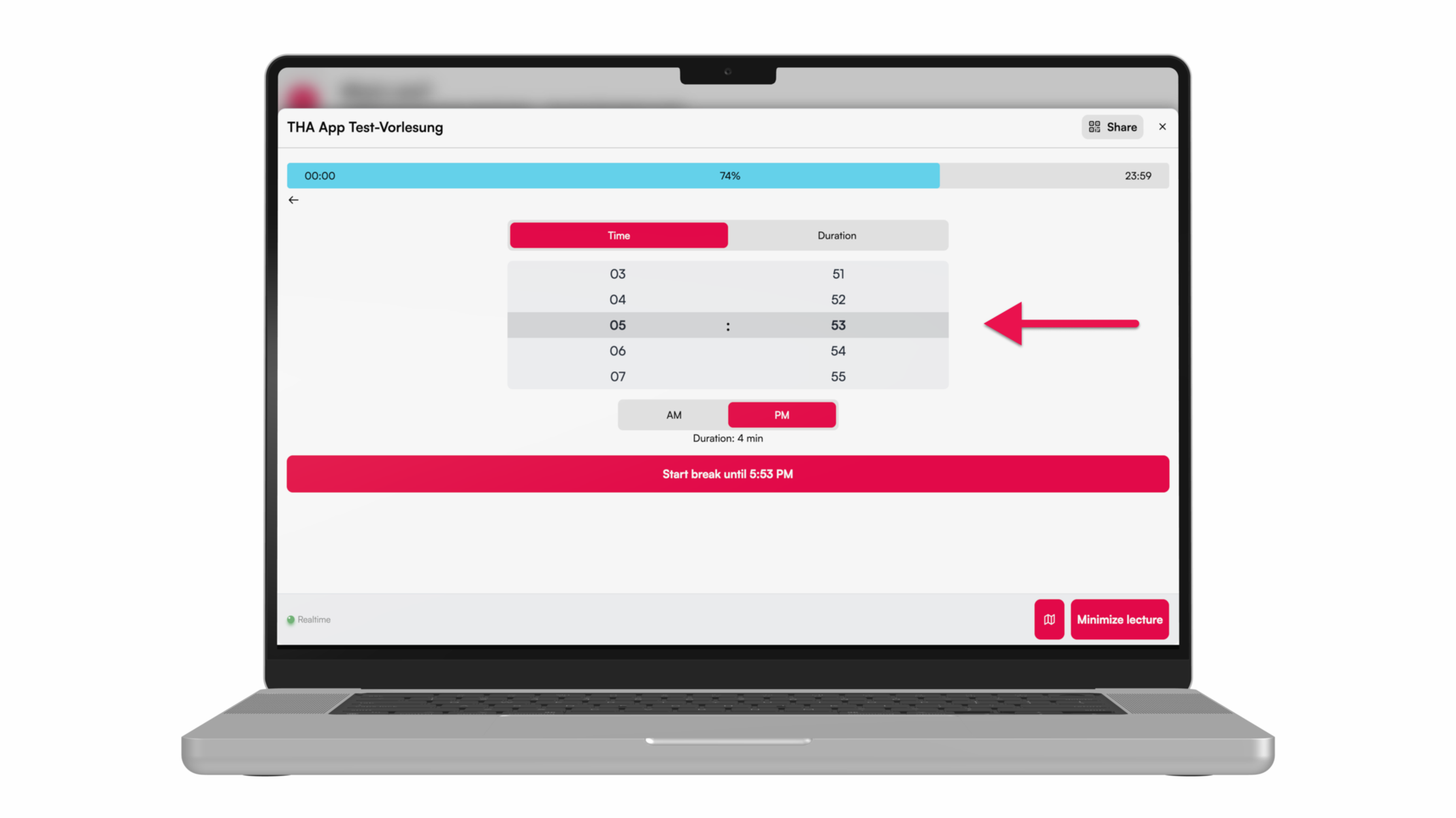 Select time or duration