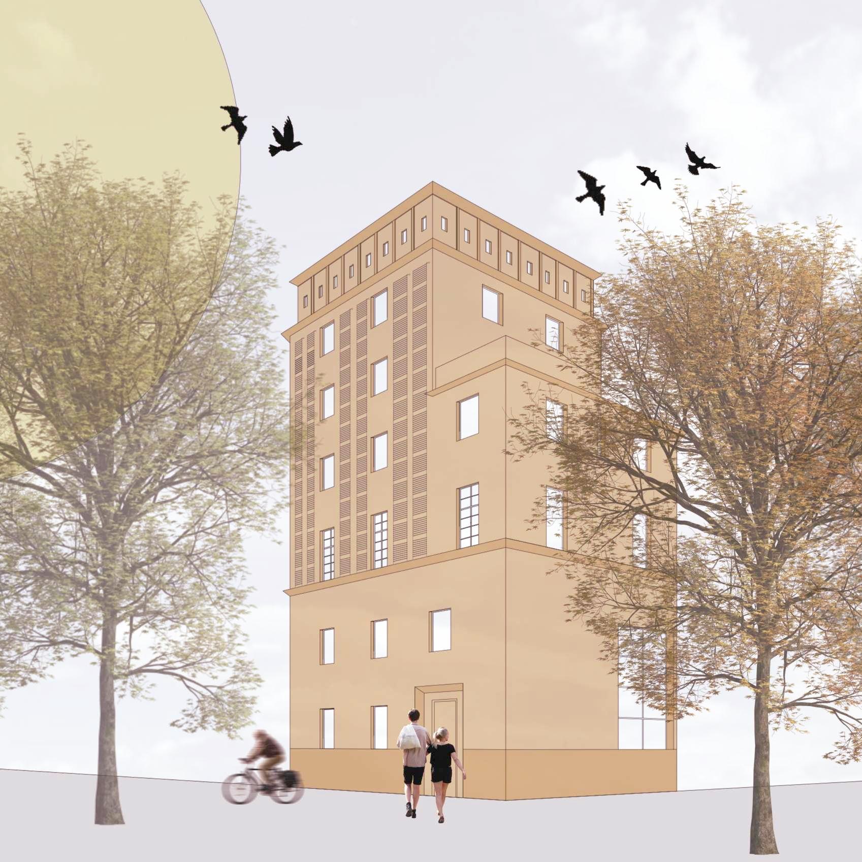 Franziska Aderbauer: Solar-Röhrenkollektoren an denkmalgeschützten Fassaden, Visualisierung