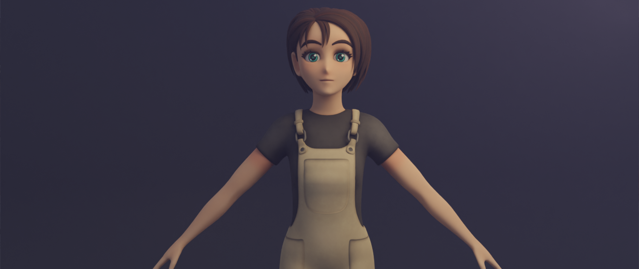 Rendering einer 3D-Figur in T-Pose Rendering einer 3D-Figur in T-Pose