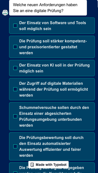 Auswahl der Anforderungen Auswahl der Anforderungen