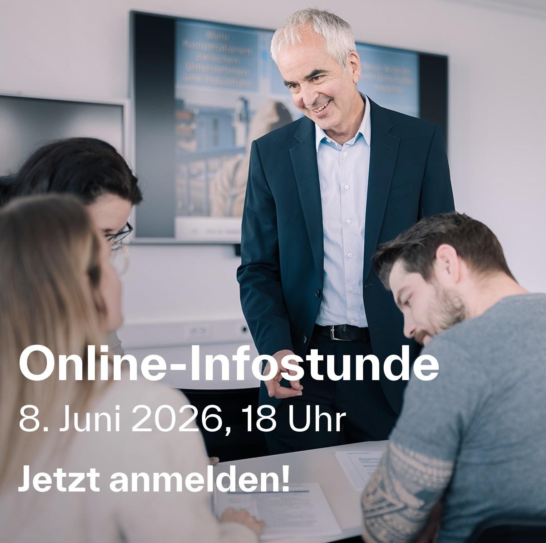 Verlinkung zur Eventseite der Online-Infostunde des berufsbegleitenden Studiengangs IT-Projekt- und Prozessmanagement.