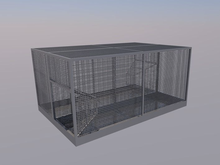 Doppelkastenreuse mit Drahtgeflecht