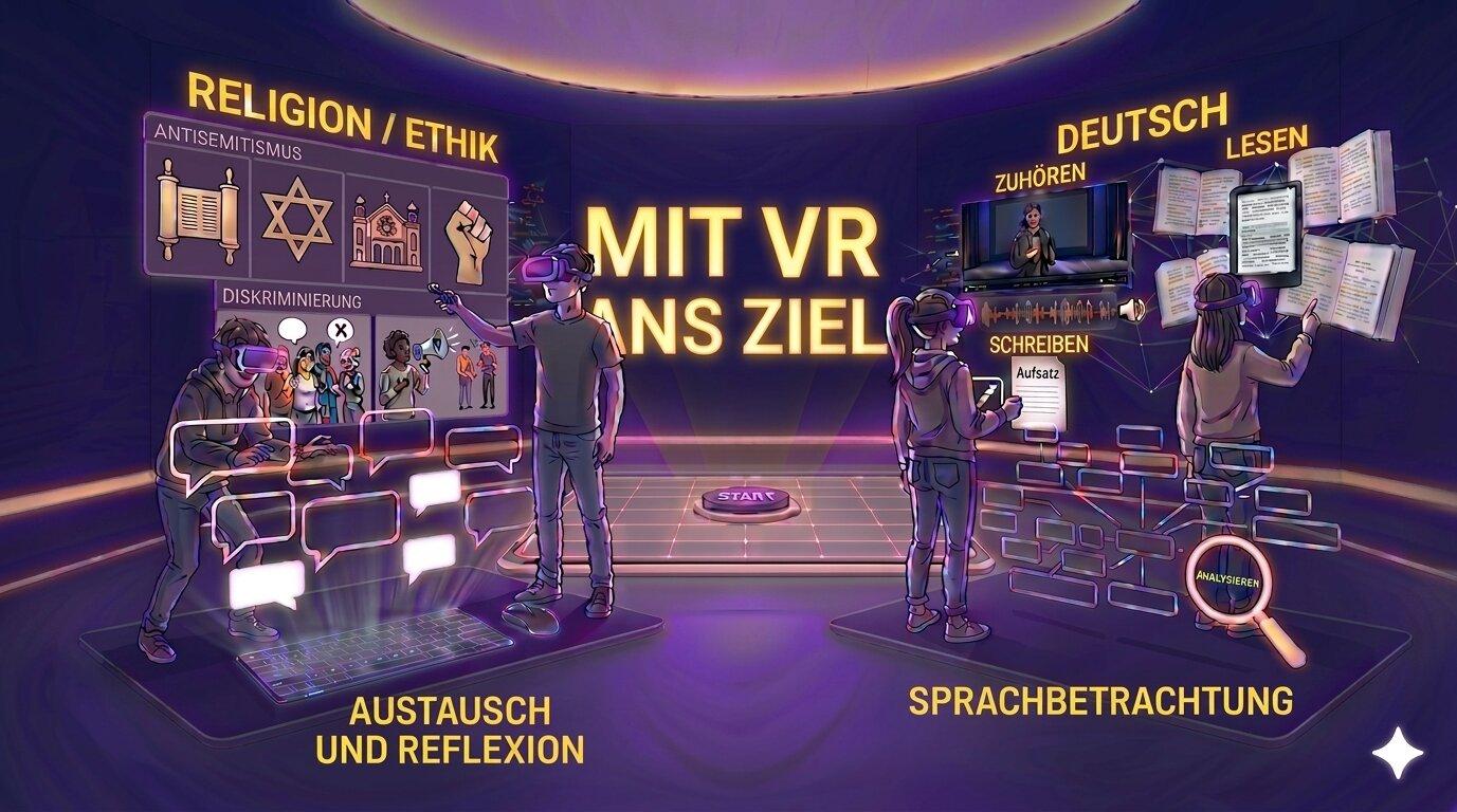 VR-Umgebung als KI-generierte Darstellung; KI-generiert mithilfe von Gemini – Public Domain Mark