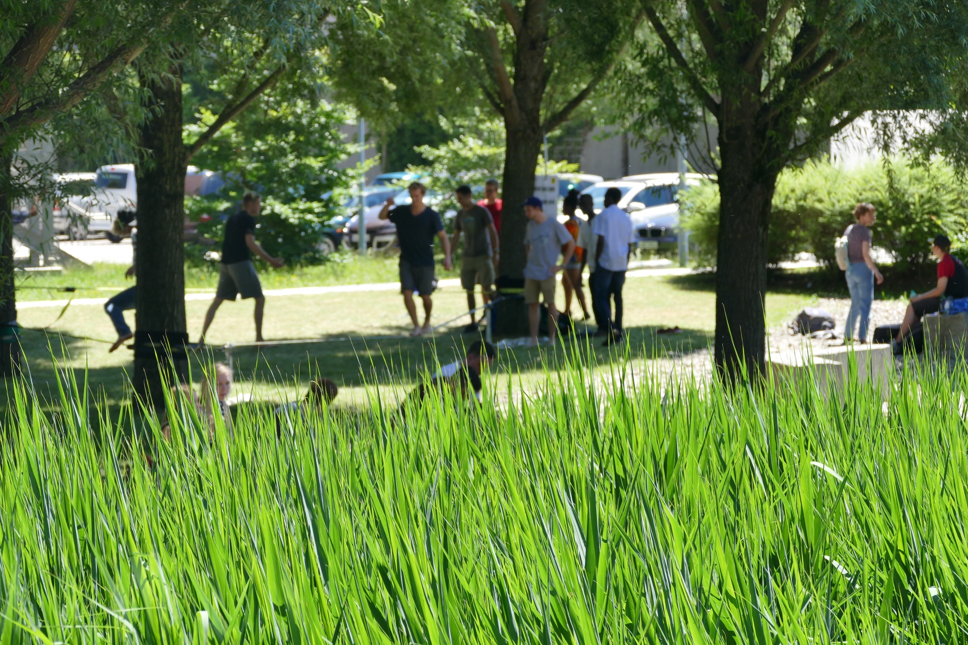 Slackline auf Campus-Gelände