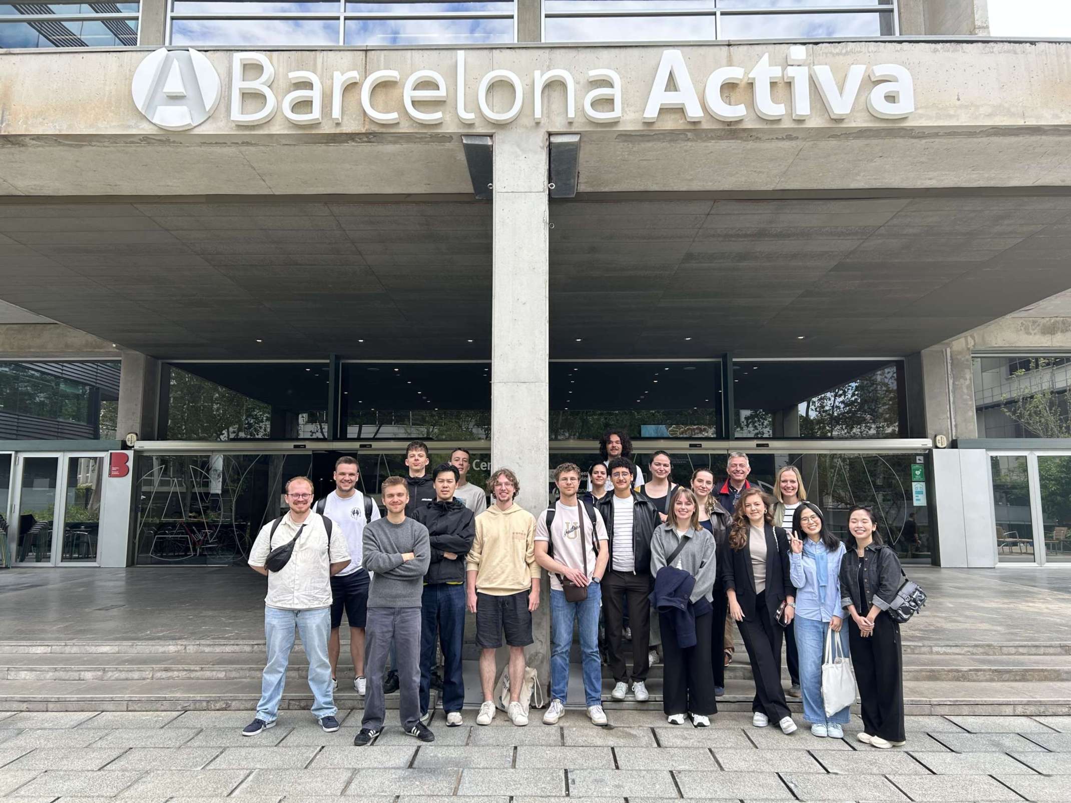 the study group in front of Barcelona Activa
