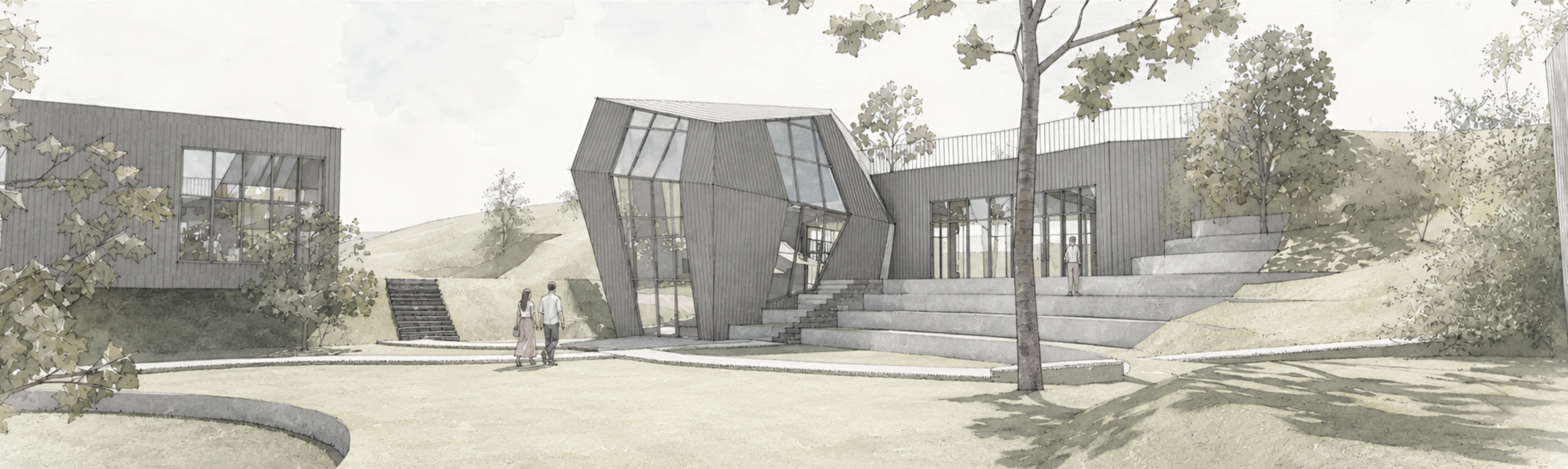 Integrales Entwurfsprojekt im 4. Semester: Haus der Kreativität Augsburg (Entwurf: Felipe Meyer und Elias Schäfer)