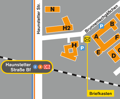 Lageplan Hochschule Augsburg