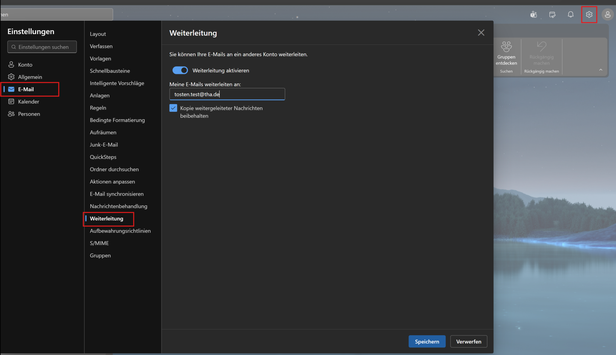 Outlook Online Weiterleitung Outlook Online Weiterleitung