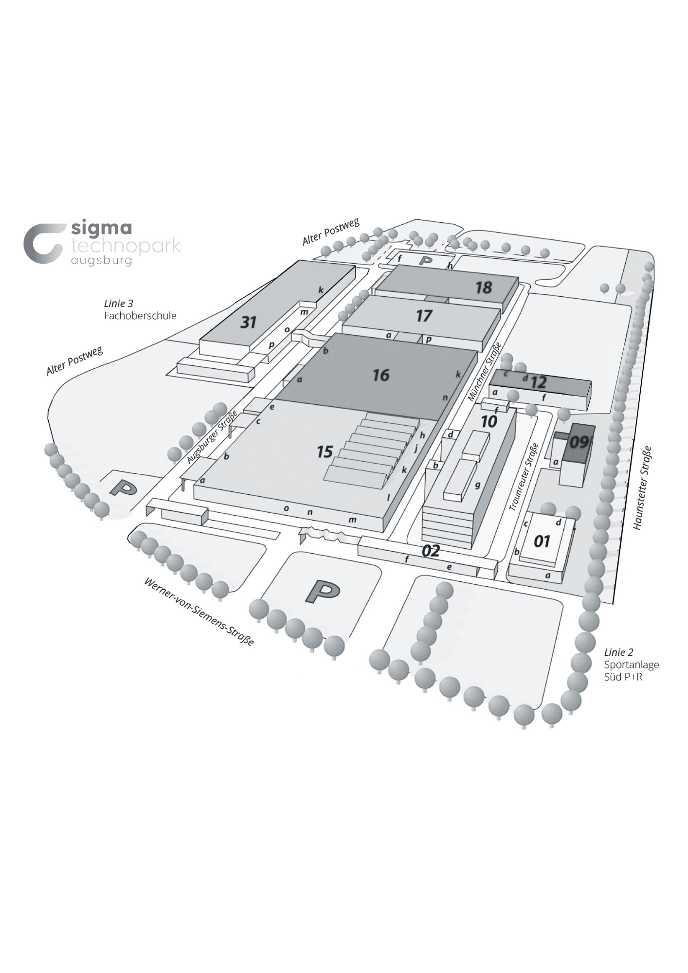 Lageplan: Sigma Technopark Augsburg Lageplan: Sigma Technopark Augsburg