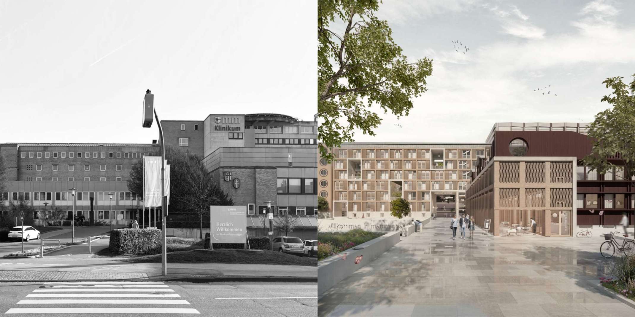 Vorplatz zur Bismarckstraße, vorher-nachher Grafik Vorplatz zur Bismarckstraße, vorher-nachher Grafik