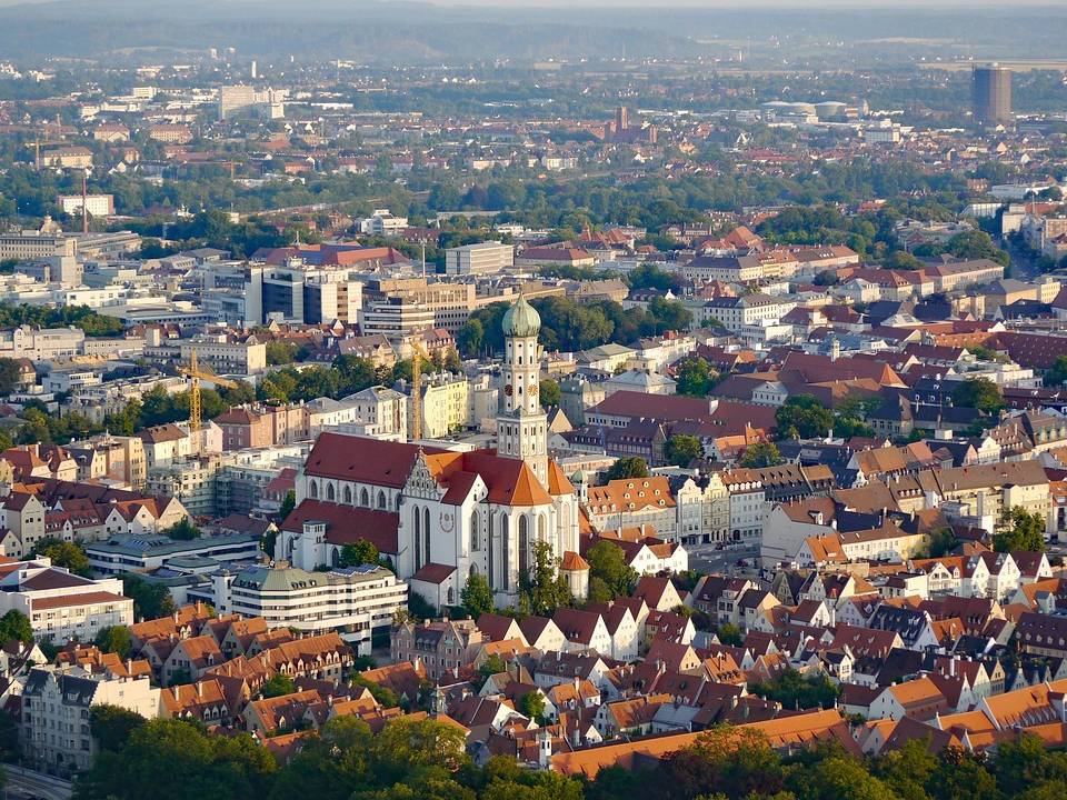 Blick auf Augsburg aus der Vogelperspektive Blick auf Augsburg aus der Vogelperspektive