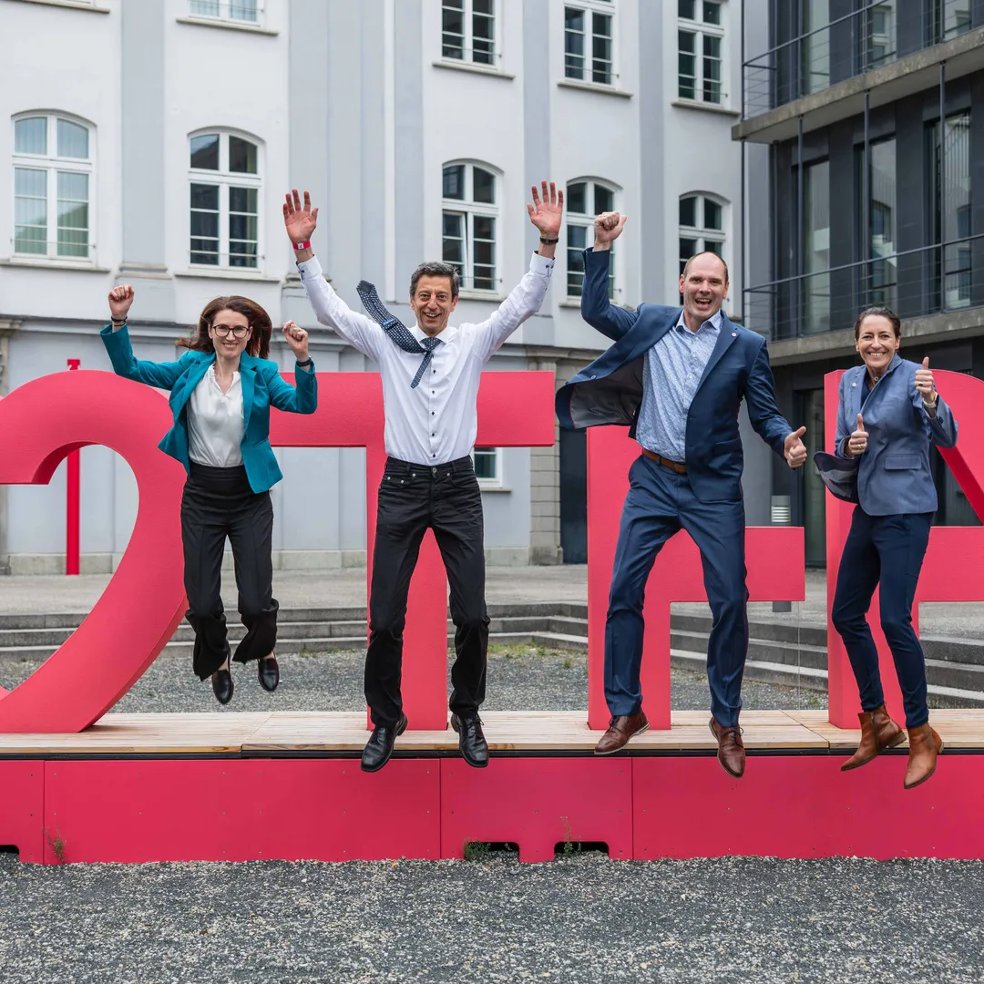 Die zukünftigen Vizepräsidentinnen und Vizepräsideten der THA im Anschluss an ihre Wahl im Sommer 2026.