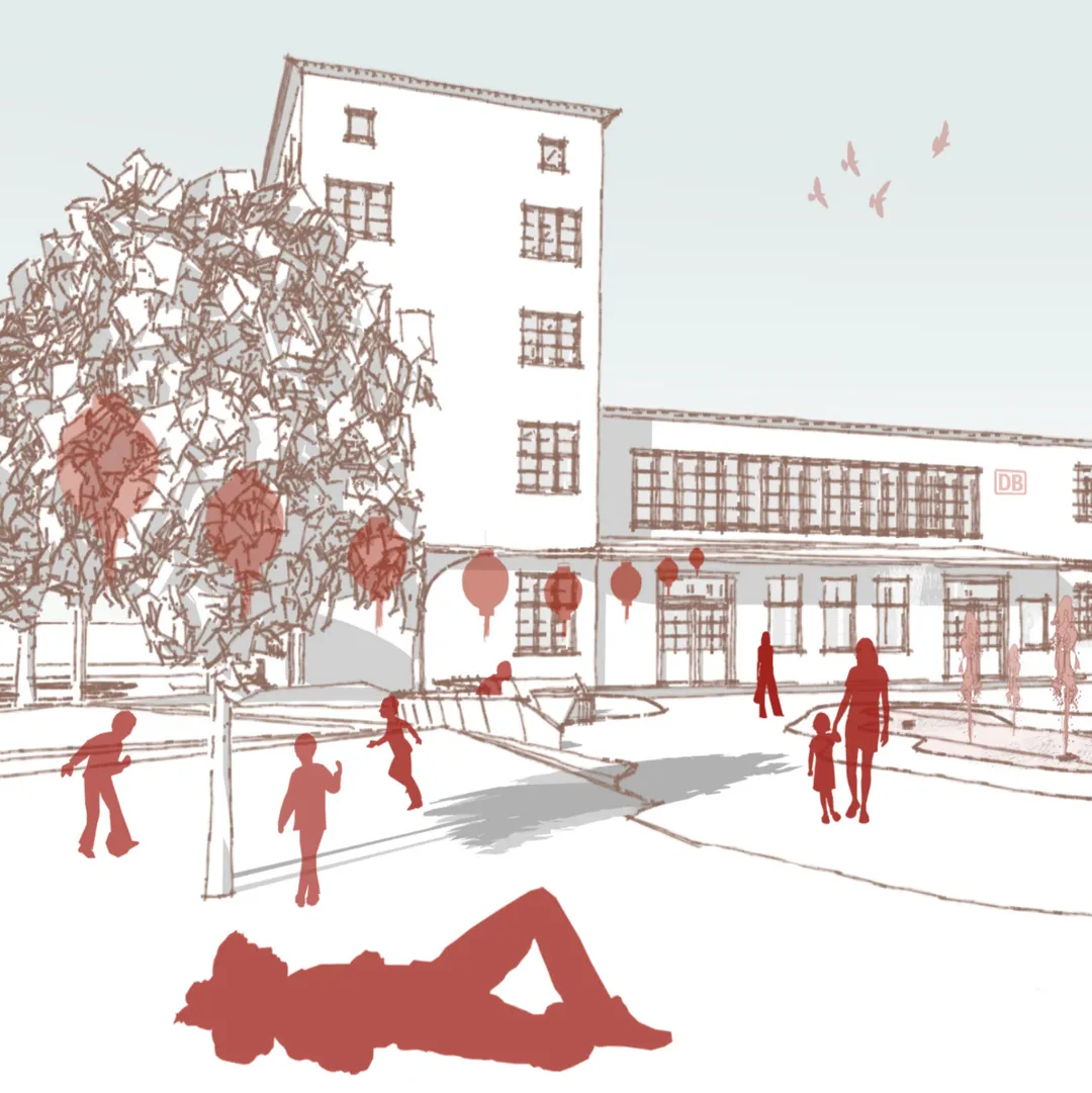 Rendering von ENtwurf des neuen Oberhauser Bahnhofs