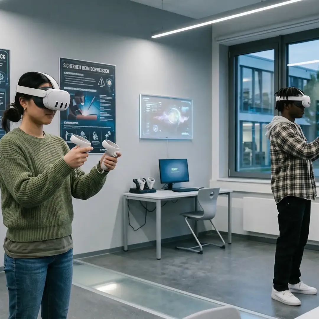Studierende mit VR-Brille