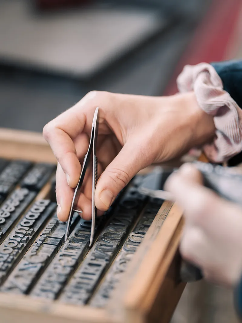 Bachelor Gestaltung Drucker Buchstaben-Stempel